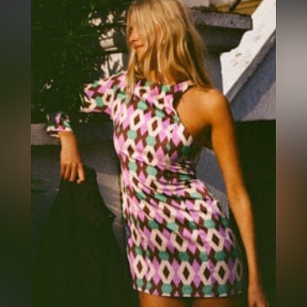 One Sleeved Pattern Dress